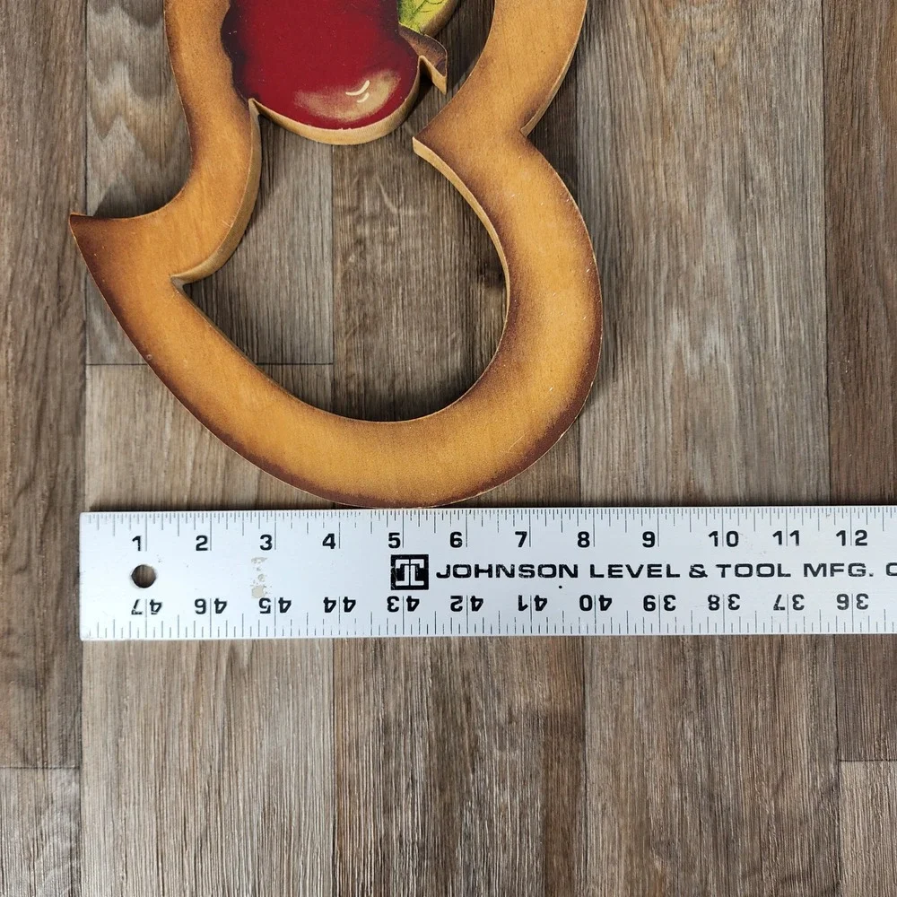 Vintage Wooden Heart Apple Wall Hanging Country Farmhouse Kitchen Decor 11x9